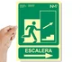 Archivo 2000 Señal Salida Emergencia Escalera Sube Derecha PVC Verde Luminiscente 224x300 mm