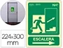 Archivo 2000 Señal Salida Emergencia Escalera Sube Derecha PVC Verde Luminiscente 224x300 mm