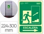 Archivo 2000 Señal Salida Emergencia Escalera Sube Derecha PVC Verde Luminiscente 224x300 mm