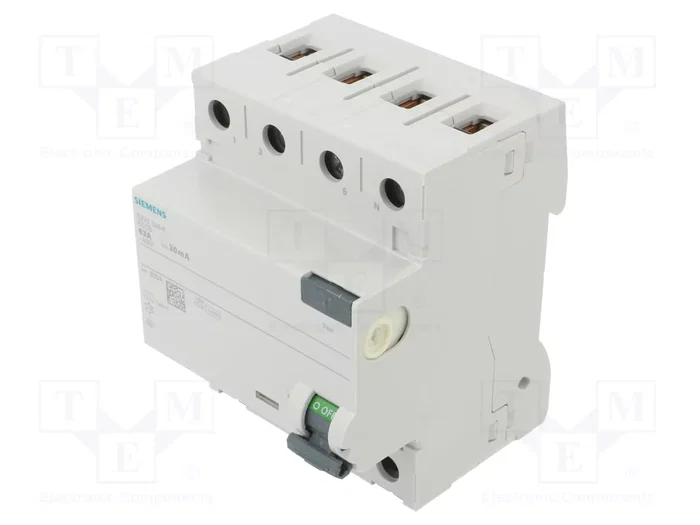 Siemens FI-Schalter 5SV33466 Typ A 63A 3+N-pol 30mA 400V 4TE Siemens FI-Schalter 5SV33466 Typ A 63A 3+N-pol 30mA 400V 4TE