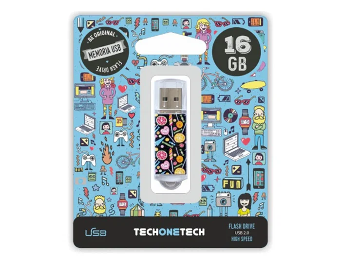 Techonetech Memoria USB Flash Drive 16 GB 2.0 Candy Pop Techonetech Memoria USB Flash Drive 16 GB 2.0 Candy Pop