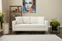 Atelier Del Sofa Sofá de 2 Plazas Berlin, Crema y Dorado, Ancho 180 cm, Alto 83 cm, Profundo 91 cm