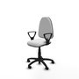 Silla de oficina Aýna con mecanismo Contacto permanente básico tapizada con Tela color Blanco. Equipada con Base poliamida negra, Brazos fijos y Ruedas de nailon 50 mm