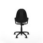 Silla de oficina Aýna con mecanismo Contacto permanente básico tapizada con Tela color Blanco. Equipada con Base poliamida negra, Brazos fijos y Ruedas de nailon 50 mm