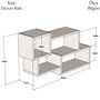 Hanah Home Estantería de Pared Blanca y Nogal 90.6cm Ancho x 51cm Alto x 20cm Profundidad