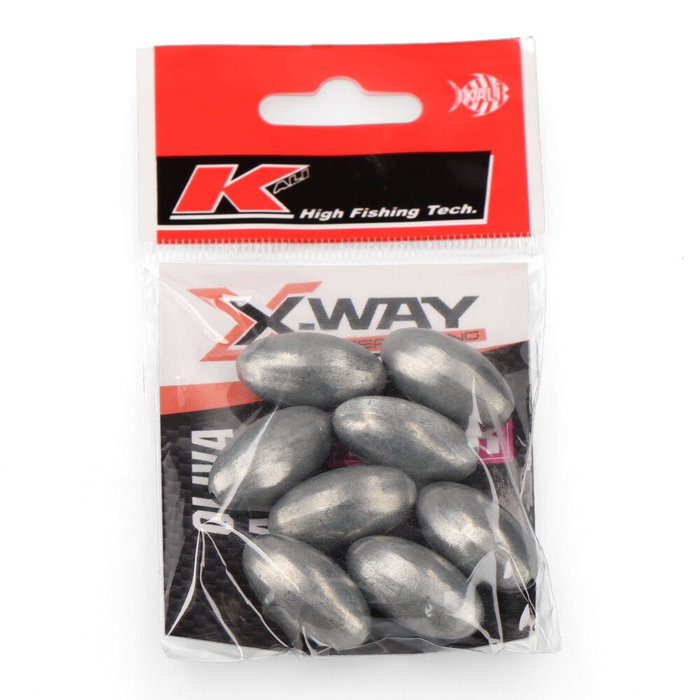 Xway Pesos de Pesca Ecológicos de Oliva 5 g, 11 Unidades, Fabricados en Zamak Aleación No Contaminante