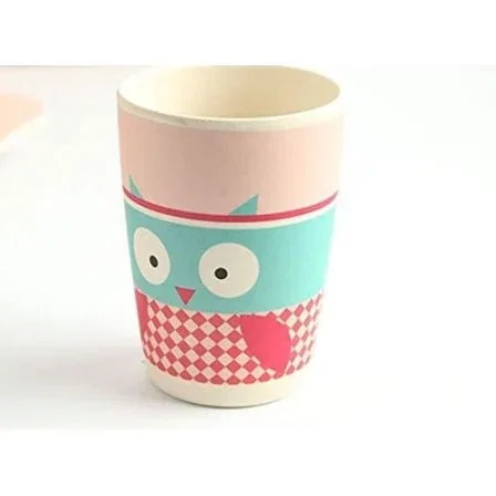 VAJILLA INFANTIL BÚHO JOCCA 1740B - FIBRA DE BAMBU - 2 PLATOS (21.3/14.1CM) - VASO - CUCHARA - TENEDOR