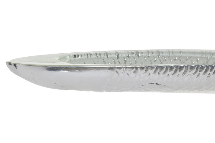 DKD Home Decor Bandeja Mediterráneo Colección Cantabria, Cristal Acabado Perlado con Pez, Blanco Azul Celeste, 36x9x2 cm (4 Unidades)