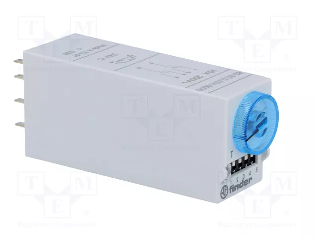 FINDER Relé de tiempo Serie 85 DPDT 24VAC/24VDC FINDER Relé de tiempo Serie 85 DPDT 24VAC/24VDC