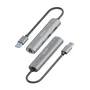 Aisens ASUC-4P035-GR Dock USB-A a Ethernet Gigabit + Hub 1xUSB-C + 2xUSB-A Gris