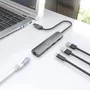 Aisens ASUC-4P035-GR Dock USB-A a Ethernet Gigabit + Hub 1xUSB-C + 2xUSB-A Gris