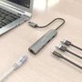 Aisens ASUC-4P035-GR Dock USB-A a Ethernet Gigabit + Hub 1xUSB-C + 2xUSB-A Gris