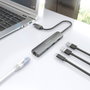 Aisens Docking Station USB-A a Gigabit Ethernet + Hub 1xUSB-C y 2xUSB-A, Gris