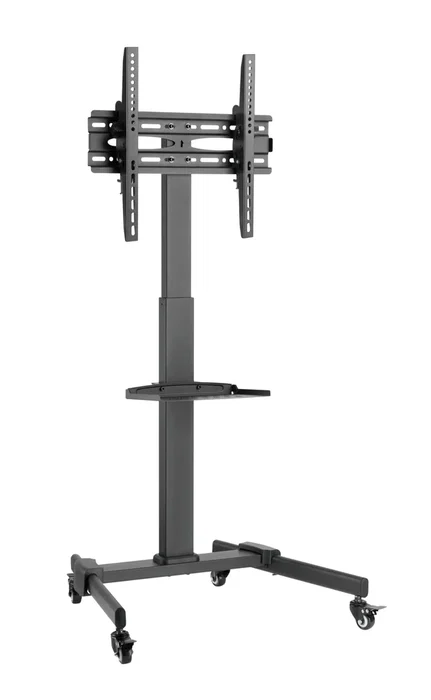Fonestar STS-4244N Soporte de Suelo para TV de 32" a 65", Negro - Ajustable en Altura, con Ruedas y Frenos, Bandeja Multimedia, Compatible VESA hasta 400x400