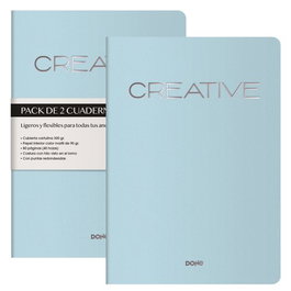 Cuaderno Dohe Creative A4 40H 90Gr. Liso Turquesa Pack De 2