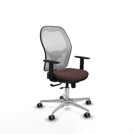 PIQUERAS Y CRESPO Silla de oficina Jorquera con mecanismo Sincro/Traslack Marrón oscuro y Blanco