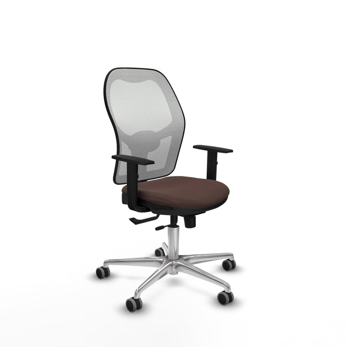 PIQUERAS Y CRESPO Silla de oficina Jorquera con mecanismo Sincro/Traslack Marrón oscuro y Blanco PIQUERAS Y CRESPO Silla de oficina Jorquera con mecanismo Sincro/Traslack Marrón oscuro y Blanco
