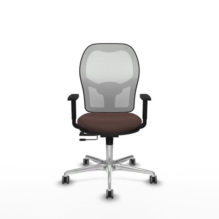 PIQUERAS Y CRESPO Silla de oficina Jorquera con mecanismo Sincro/Traslack Marrón oscuro y Blanco PIQUERAS Y CRESPO Silla de oficina Jorquera con mecanismo Sincro/Traslack Marrón oscuro y Blanco