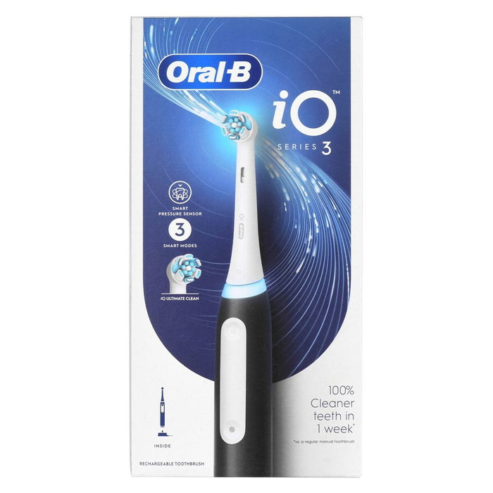 Oral-B iO 3 Negro mate con tecnología magnética y movimiento rotatorio y sónico de batería recargable