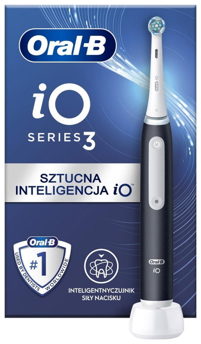 Oral-B iO 3 Negro mate con tecnología magnética y movimiento rotatorio y sónico de batería recargable