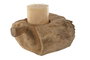 DKD Home Decor Portavelas de Teca Antiguo con Asa