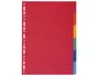 Exacompta Separadores maxi de cartulina lustrada, 6 separadores DIN A4+ multitaladro, colores vivos, papel reciclado 220g/m²