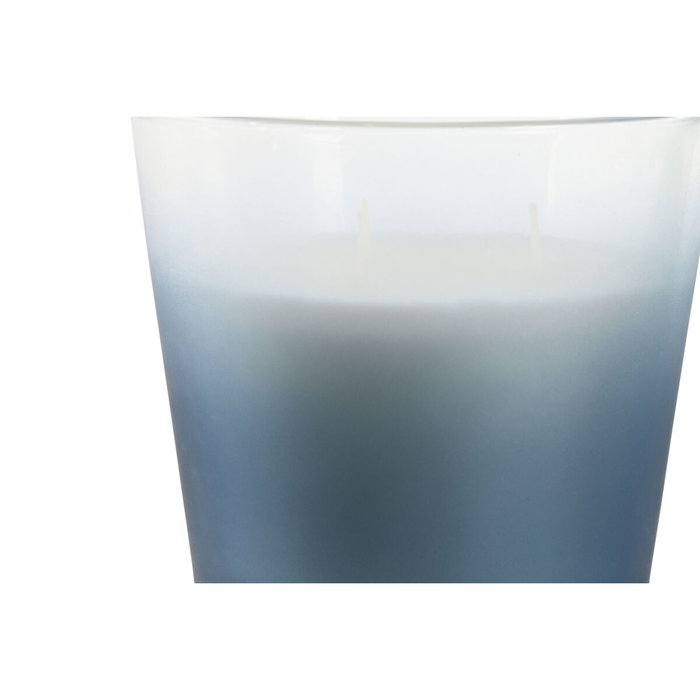 DKD Home Decor Vela de Cristal con Cera de Parafina Azul y Blanco 430g