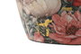 DKD Home Decor Jarrón de Metal con Diseño de Flores Rosa