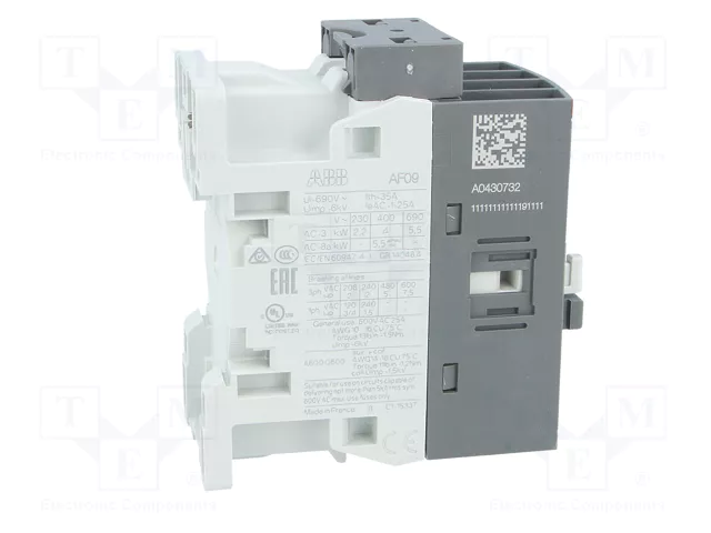 ABB AF Contactor 3-polar 9A NO x3 ABB AF Contactor 3-polar 9A NO x3
