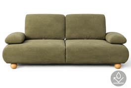 DKD Home Decor Sofá Cama Verde con Respaldo y Brazos Abatibles