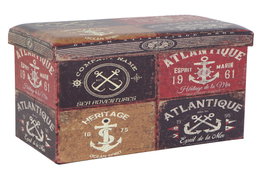 DKD Home Decor Caja Plegable Atlantico Multicolor 40.5 x 41 x 76 cm (2 Unidades)