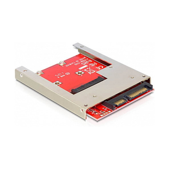DeLOCK Convertidor SATA 22 Pin a mSATA - Adaptador Interno Full Size Alámbrico en Rojo - Modelo 61892 DeLOCK Convertidor SATA 22 Pin a mSATA - Adaptador Interno Full Size Alámbrico en Rojo - Modelo 61892