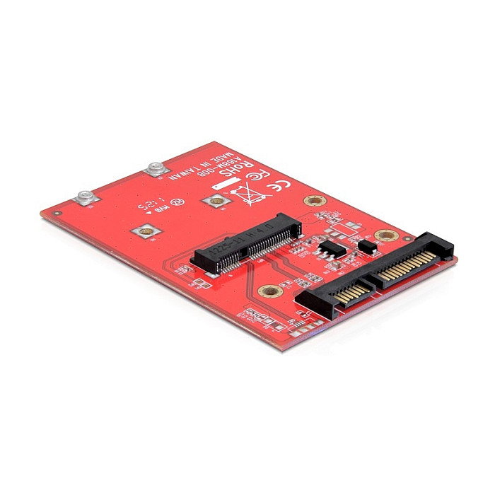 DeLOCK Convertidor SATA 22 Pin a mSATA - Adaptador Interno Full Size Alámbrico en Rojo - Modelo 61892 DeLOCK Convertidor SATA 22 Pin a mSATA - Adaptador Interno Full Size Alámbrico en Rojo - Modelo 61892