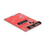 DeLOCK Convertidor SATA 22 Pin a mSATA - Adaptador Interno Full Size Alámbrico en Rojo - Modelo 61892