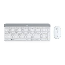 Logitech MK470 Slim - Kit Teclado y Ratón Inalámbrico, Blanco - 920-009205