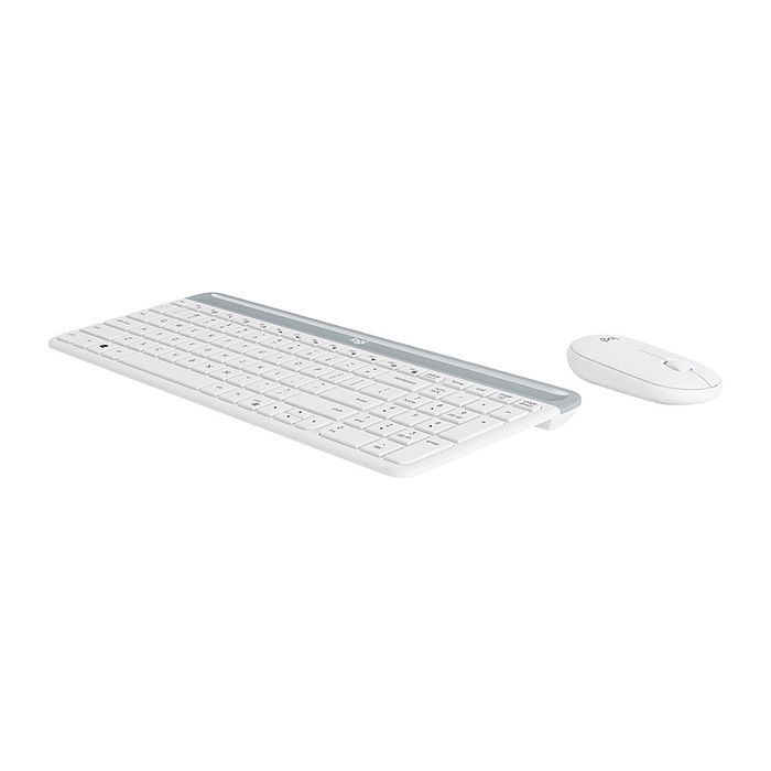 Logitech MK470 Slim - Kit Teclado y Ratón Inalámbrico, Blanco - 920-009205