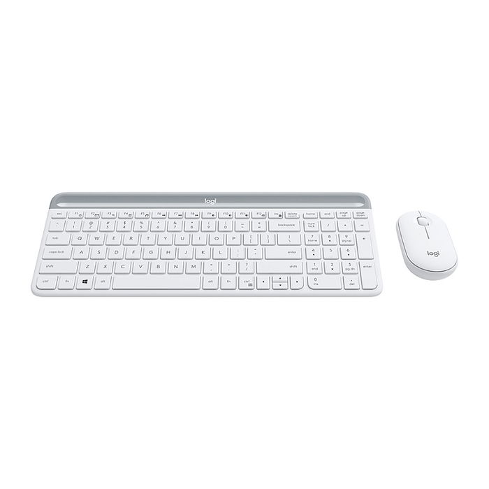 Logitech MK470 Slim - Kit Teclado y Ratón Inalámbrico, Blanco - 920-009205