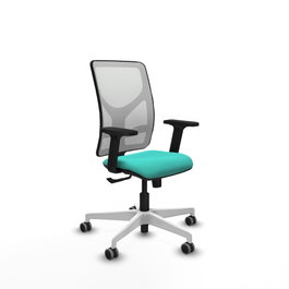 PIQUERAS Y CRESPO Silla de oficina Motilla con mecanismo Sincro, Turquesa y Blanco