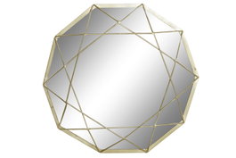DKD Home Decor Espejo de Hierro Mate Dorado 50x5x52 cm