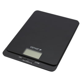 GENIE Briefwaage DLS 5 Báscula Electrónica de Cocina 5 kg Precisión 1 g Negra para Encimera con Función Tara y Apagado Automático