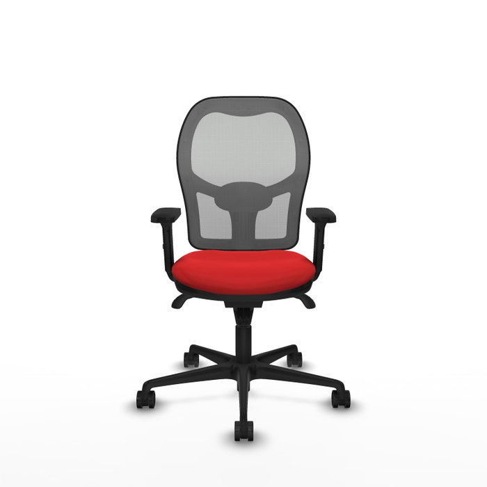 PIQUERAS Y CRESPO Silla de oficina Jorquera con mecanismo Sincro, Rojo y Gris