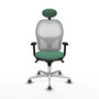 PIQUERAS Y CRESPO Silla de oficina Jorquera con mecanismo sincro, verde esmeralda y blanco