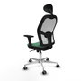 PIQUERAS Y CRESPO Silla de oficina Jorquera con mecanismo sincro, verde esmeralda y blanco