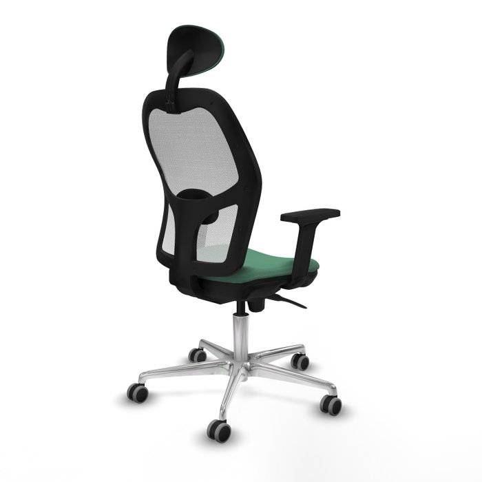 PIQUERAS Y CRESPO Silla de oficina Jorquera con mecanismo sincro, verde esmeralda y blanco PIQUERAS Y CRESPO Silla de oficina Jorquera con mecanismo sincro, verde esmeralda y blanco