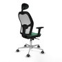 PIQUERAS Y CRESPO Silla de oficina Jorquera con mecanismo sincro, verde esmeralda y blanco