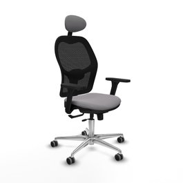 PIQUERAS Y CRESPO Silla de oficina Jorquera con mecanismo Sincro/Traslack, Gris y Negro