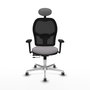 PIQUERAS Y CRESPO Silla de oficina Jorquera con mecanismo Sincro/Traslack, Gris y Negro