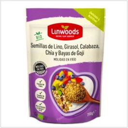 LINWOODS Semillas Lino Calabaza Girasol Chia Goji 200G Aportan Proteínas y Fibra