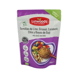LINWOODS Semillas Lino Calabaza Girasol Chia Goji 200G Aportan Proteínas y Fibra
