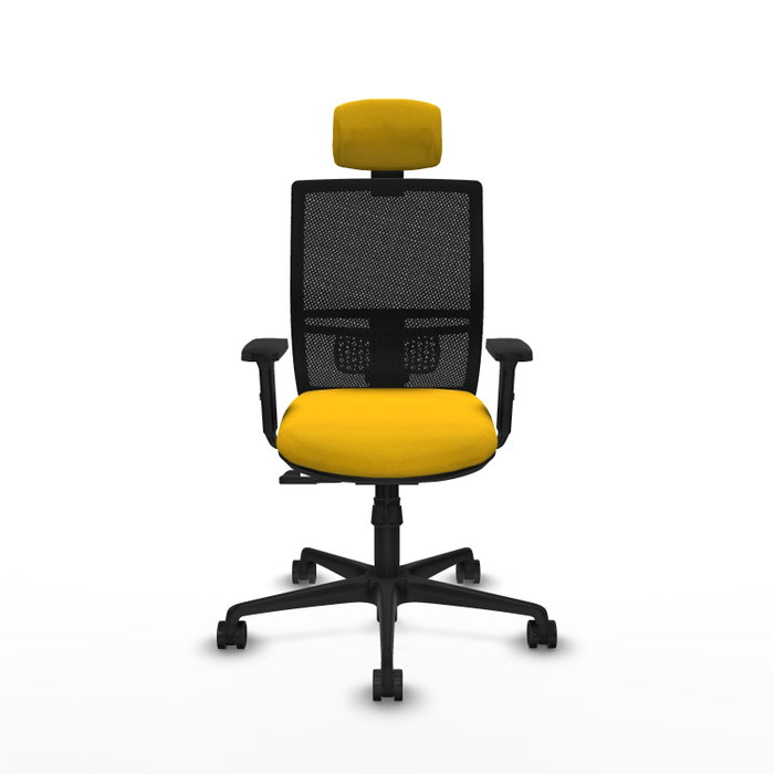 PIQUERAS Y CRESPO Silla de oficina Yunquera con mecanismo Sincro, Amarillo y Negro